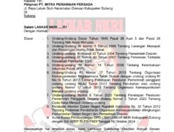 Pengurus DPD LSM LASKAR NKRI Kabupaten Subang Akan Segera Melakukan Audiensi ke PT. Mitra Perriangan Persada