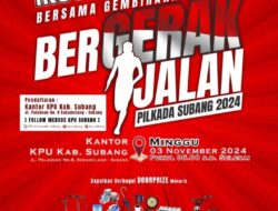 JALAN SEHAT JELANG PILKADA SERENTAK , KPU SUBANG  GEMBIRAKAN RAKYAT ,DALAM RANGKA SOSIALISASI  PEMILIHAN GUBERNUR DAN WAKIL GUBERNUR PROVINSI JAWA BARAT,BUPATI DAN WAKIL BUPATI SUBANG,PADA MINGGU (3/11/2024)