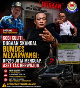 KCBI Bongkar Dugaan Skandal BUMDes Mekarwangi, Rp219 Juta Jadi Sorotan