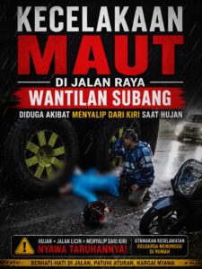Kecelakaan Maut di Jalan Raya Wantilan Subang, Diduga Akibat Menyalip dari Kiri Saat Hujan