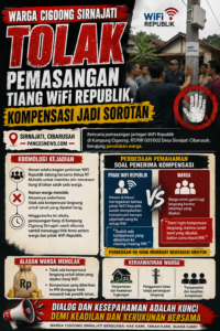 Warga Cigoong Sirnajati Tolak Pemasangan Tiang WiFi Republik, Kompensasi Jadi Sorotan