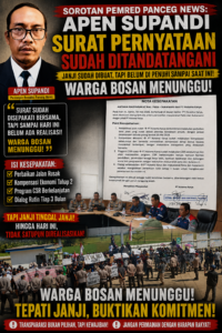 SOROTAN PEMRED PANCEG NEWS:Apen Supandi.Laporan Warga Terdampak: PT. Hutama Karya Belum Menepati Janji dan Kesepakatan yang Disampaikan [WILAYAH TERDAMPAK]