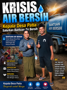 “KRISIS AIR BERSIH KEPALA DESA PATIA SALURKAN AIR LAYAK PAKAI MELALUI MOBIL TANGKI KE WARGA.