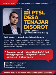 PTSL DESA TENAJAR DISOROT! WARGA DIKLAIM BAYAR Rp500 RIBU PER BIDANG TANAH — DUA TAHAP, TANPA KEJELASAN DASAR!
