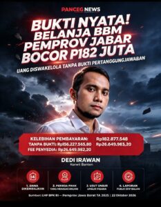 BUKTI NYATA! BELANJA BBM PEMPROV JABAR BOCOR RP182 JUTA, UANG DISWAKELOLA TANPA BUKTI
